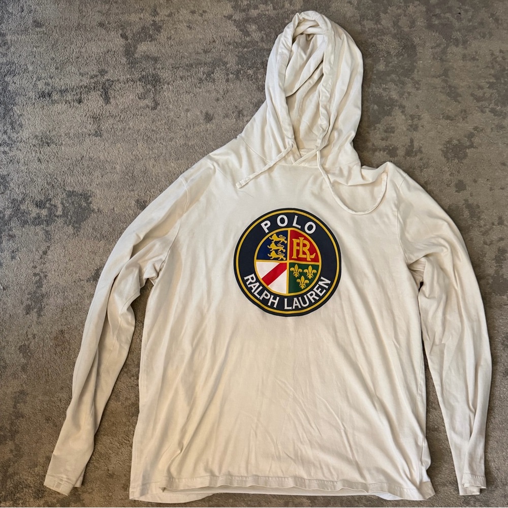 Polo by Ralph Lauren Cream Classic Fit Hooded Shirt - Picture 2 of 4